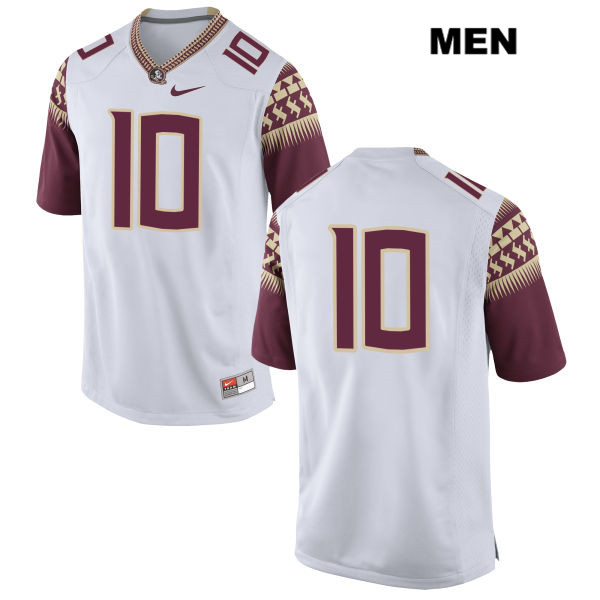 Men's NCAA Nike Florida State Seminoles #10 Bailey Hockman College No Name White Stitched Authentic Football Jersey GPB7369VY